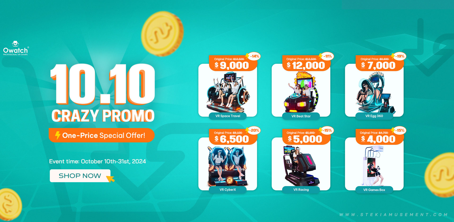 CRAZY PROMO! Selected VR machines, up to 20% off!